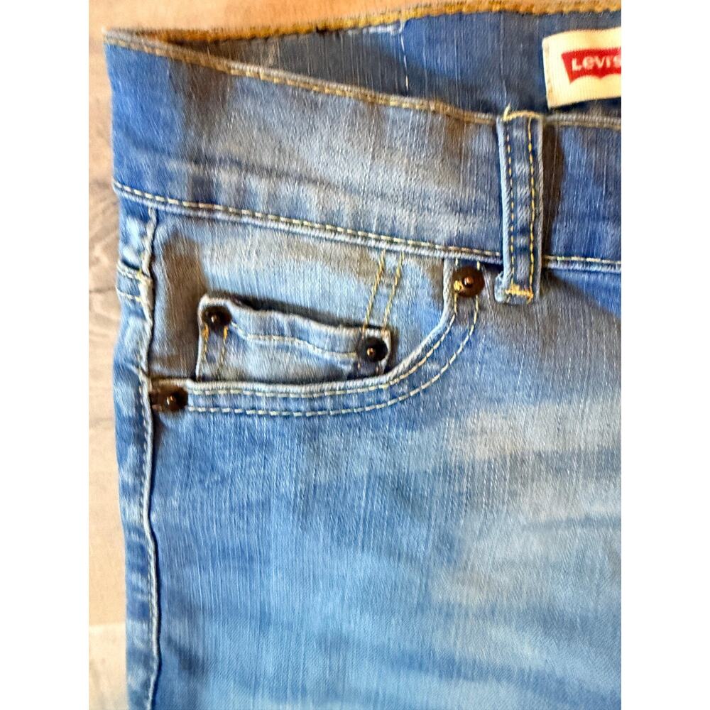 Levi's Jean Shorts Girls 14 Blue Denim 511 Performance Slim Red Tab High Waisted - Picture 7 of 15